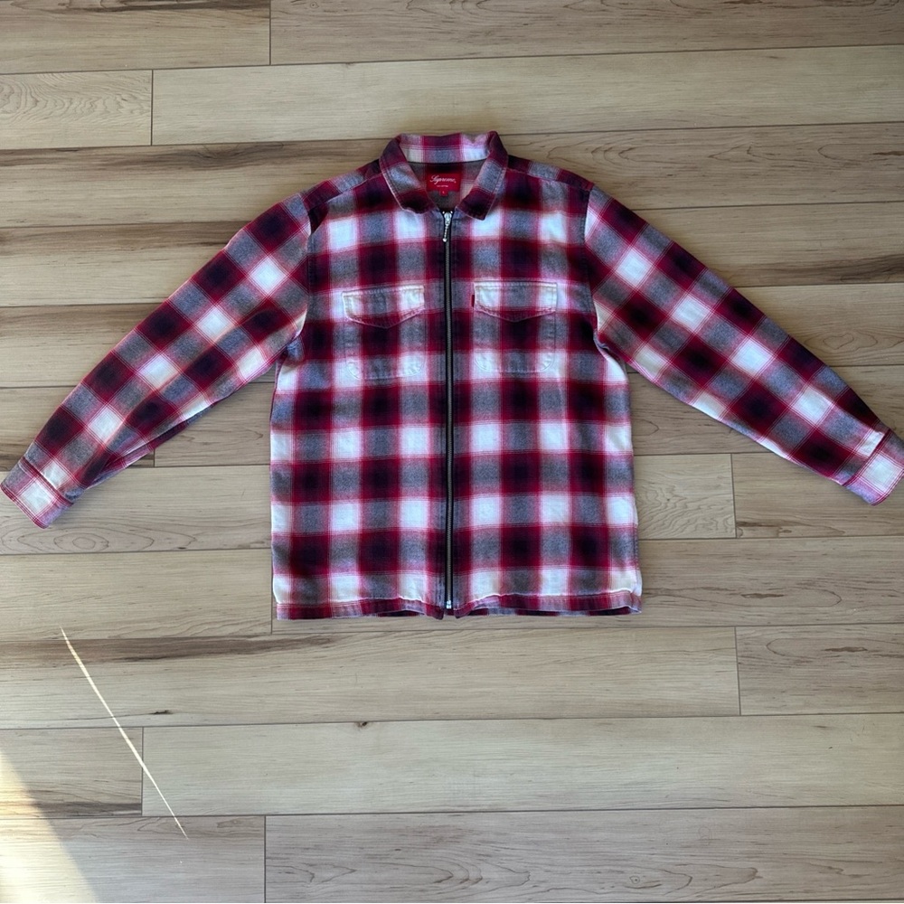 Shadow plaid supreme Zip Up Flannel Size Large